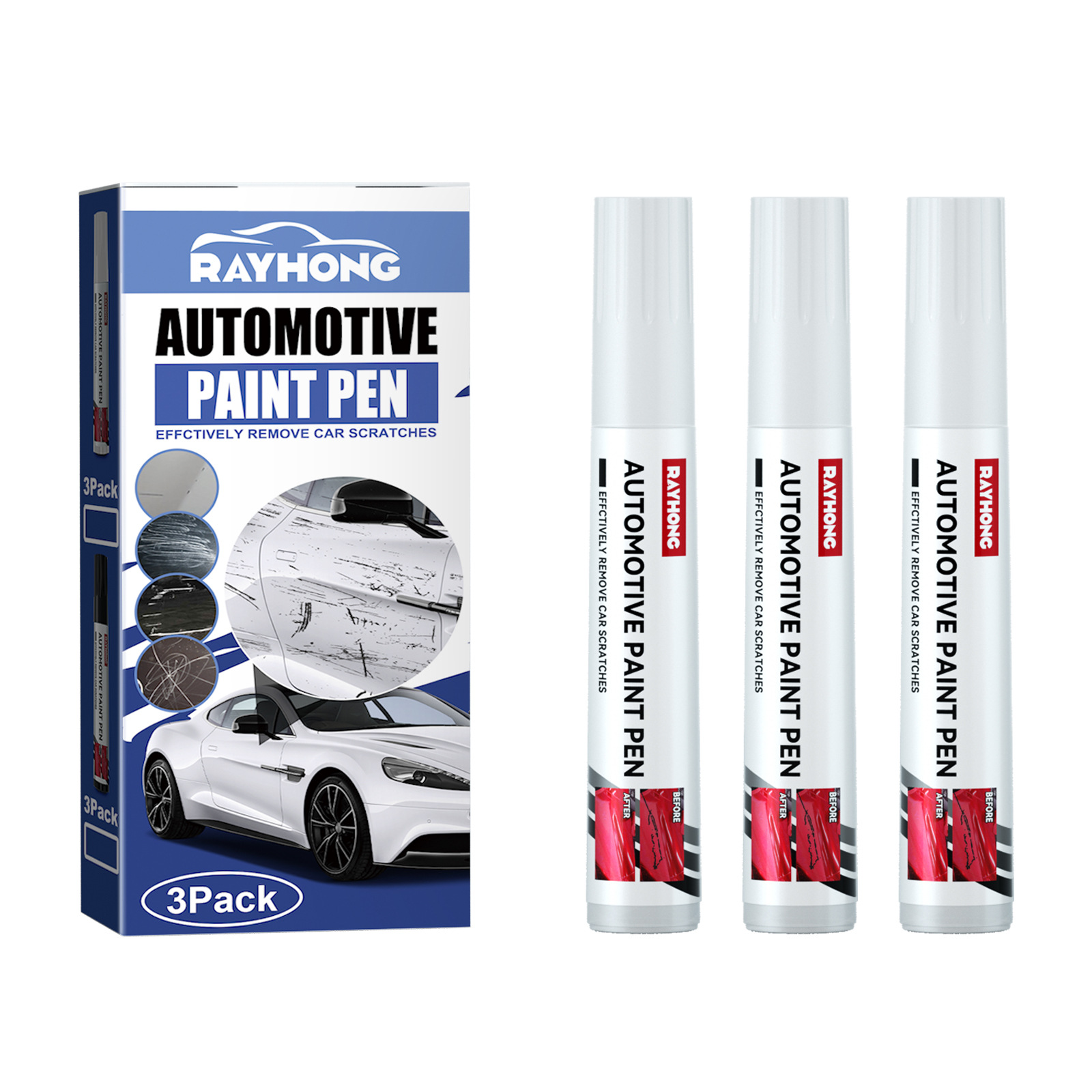 

Car Touch-up Pen White Set Black Set Paint Scratch Repair Scratch Paint Traces Touch-up Repair Pen