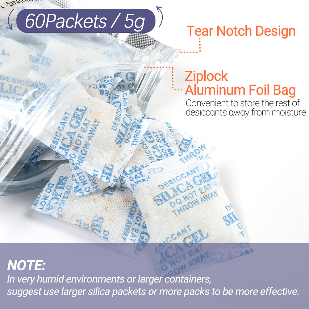 5 Silica Gel Indicating Desiccants Packets Moisture Temu
