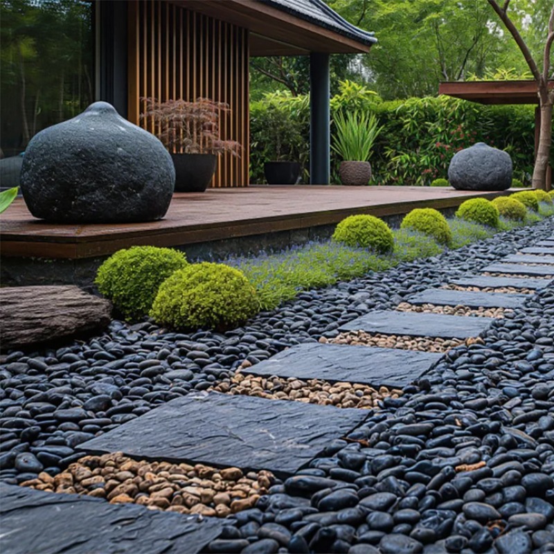 

Decorative Black Pebbles Rocks For Gardens