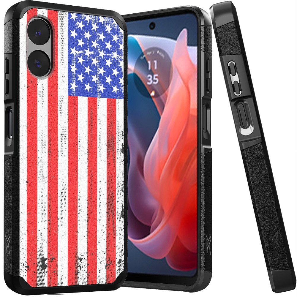 

For Motorola 4g (2024) Phone Case, Dual Layer Hybrid (magnet Mount Friendly) Shockproof Heavy Duty Cover (usa)