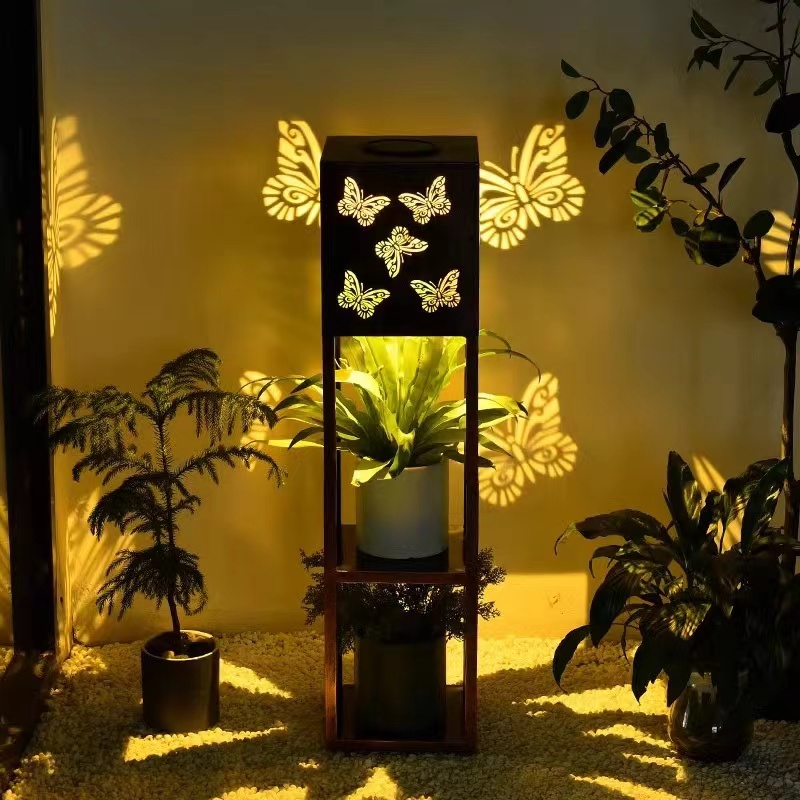 

Butterfly Solar Lantern Outdoor, Large Garden Light Solar Powered With 2 Tier Trellis Led Outdoor Solar Path Lights, ,outdoor Porch Patio Balcony Decoration