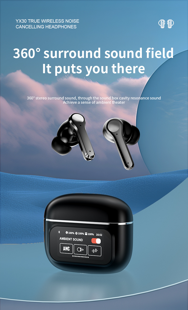  anc active noise cancellation wireless earphone tws earbuds stereo hifi headphone details 4