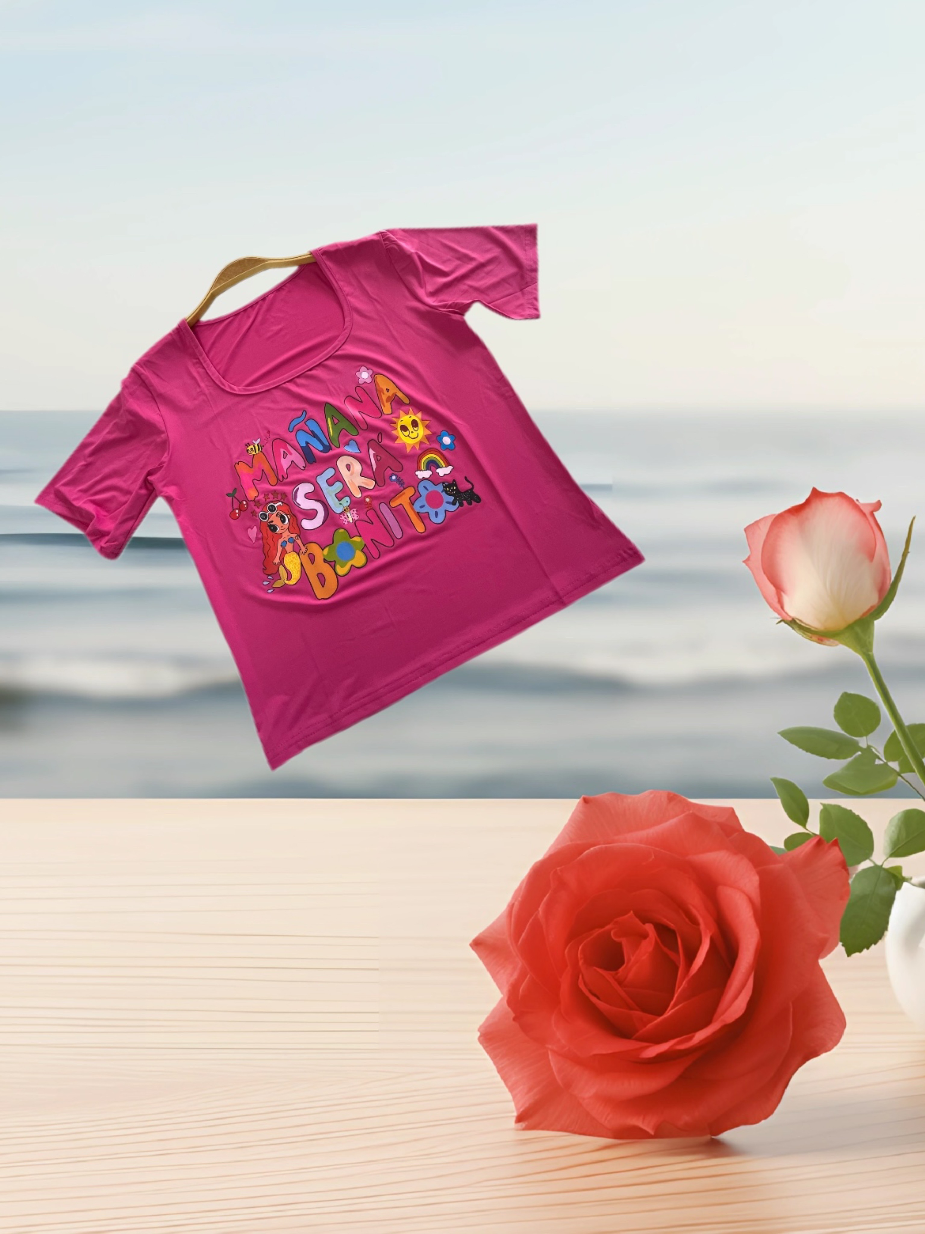 Sera Camisetas Mujer Letter Print Temu