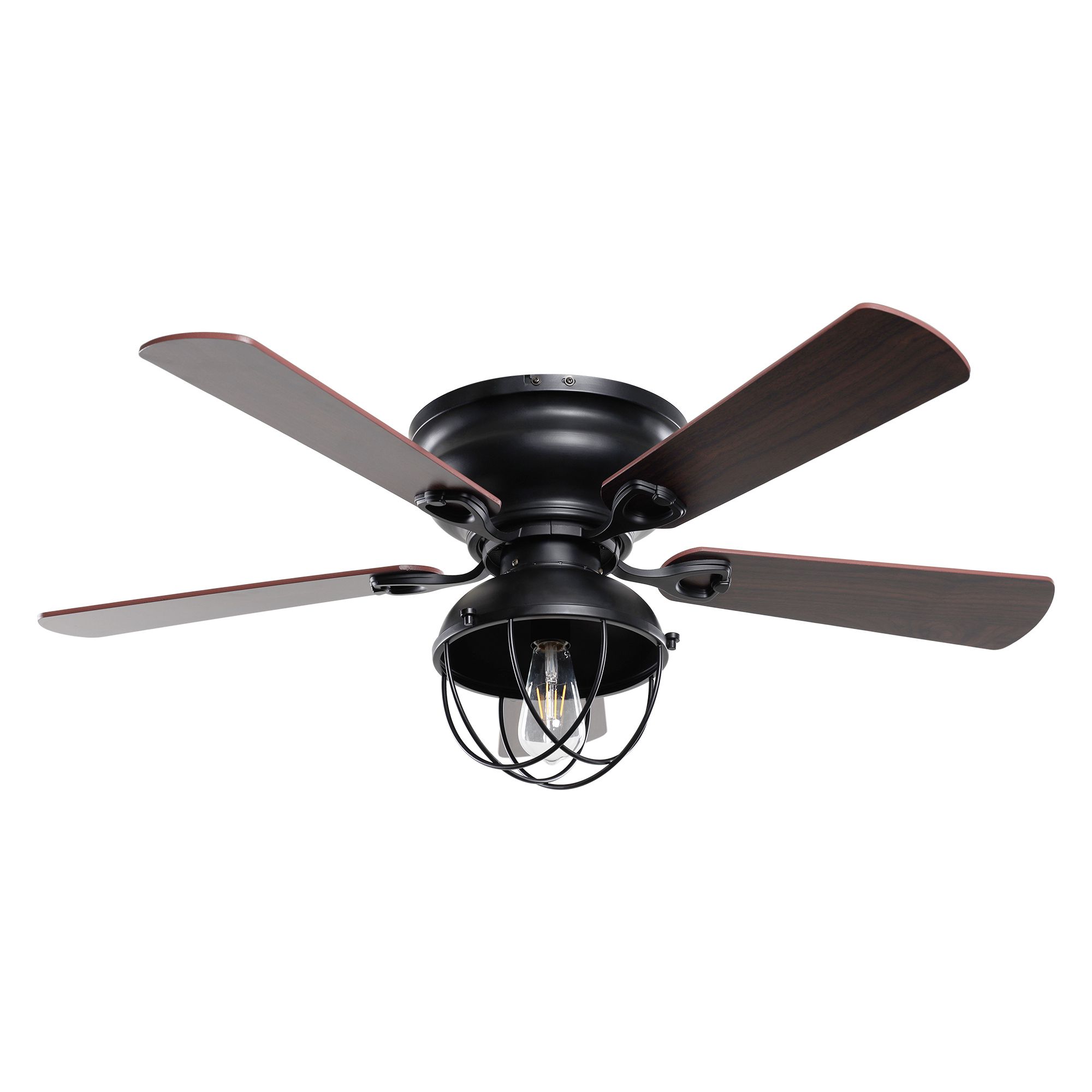 TEMU 42 In. Modern Flush Ceiling Fan With Light Kit And Remote Control