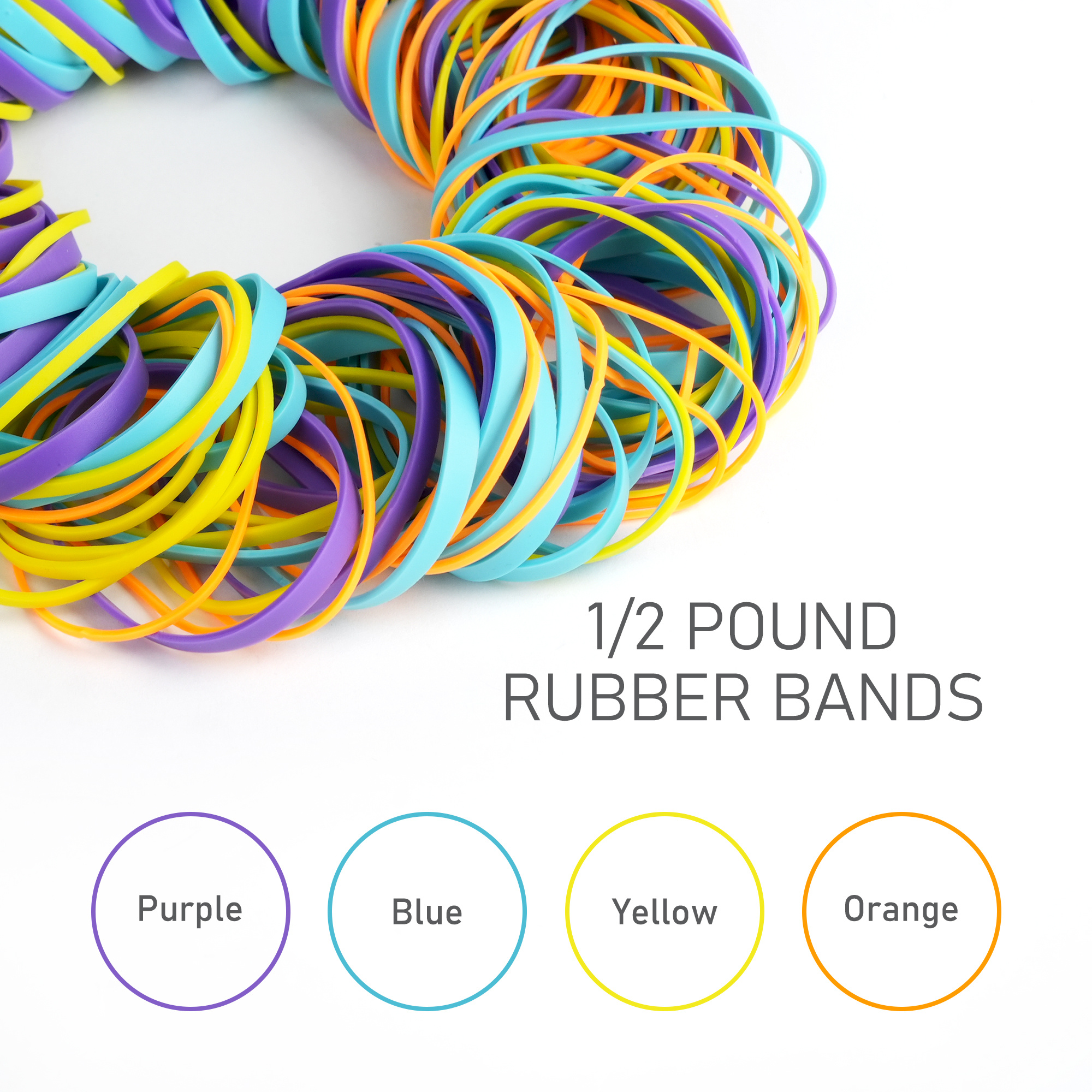 

Assorted Colored Rubber Bands, 0. (. 192 Bands), Size 19 33 64 For Tie Dye Office Supplies