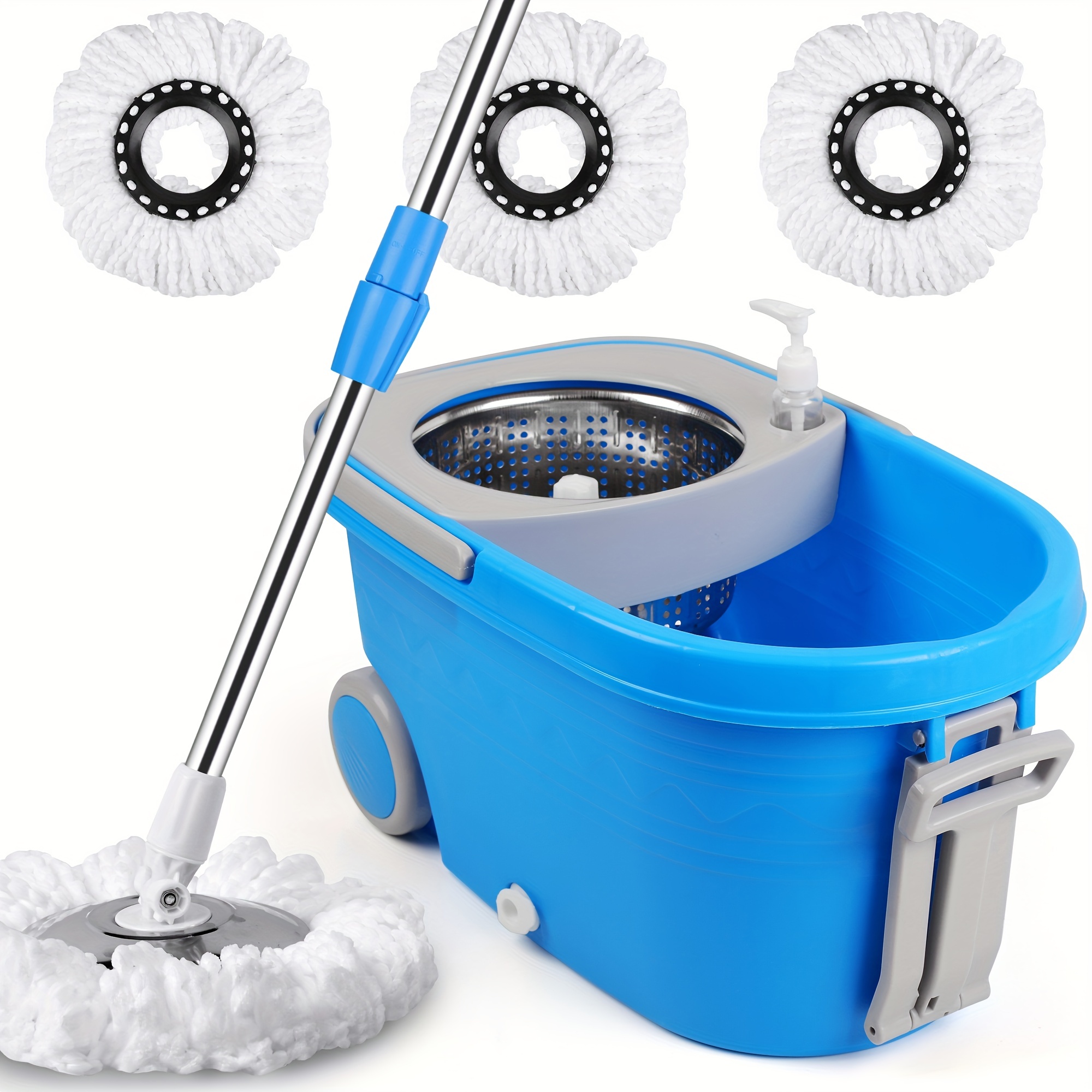 

Microfiber Spin Mop, Bucket Floor Cleaning System With 3 Extra Refills