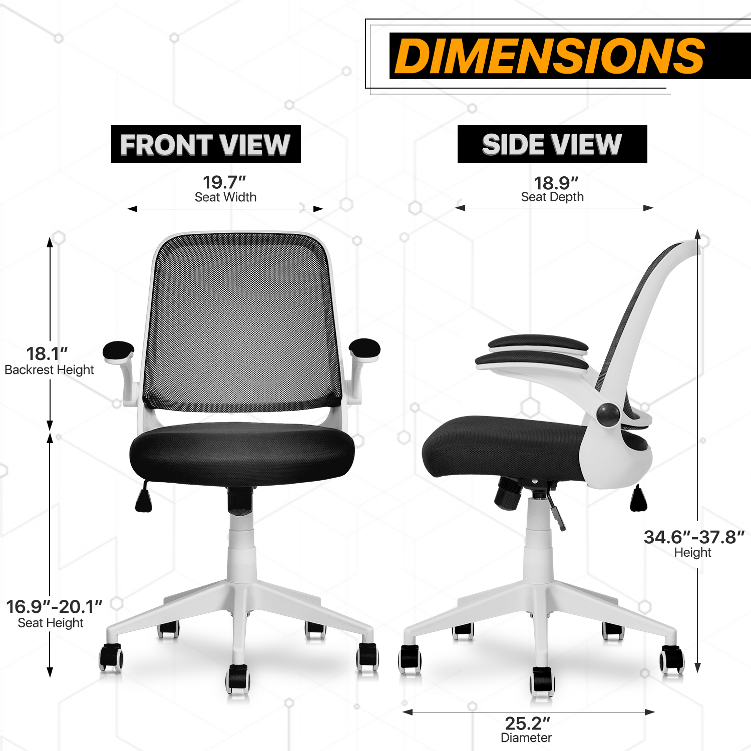 Mesh Home Office Chair Swivel Rolling Computer Chair Padded - Temu