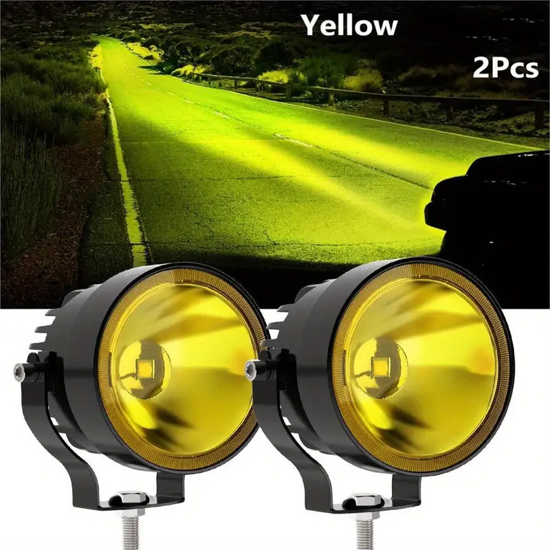 

Led 4 Round - 160w Dual White & Amber Driving Light Bar - 20000 Lumens High Intensity Beam For Offroad Lighting, Durable 2pcs