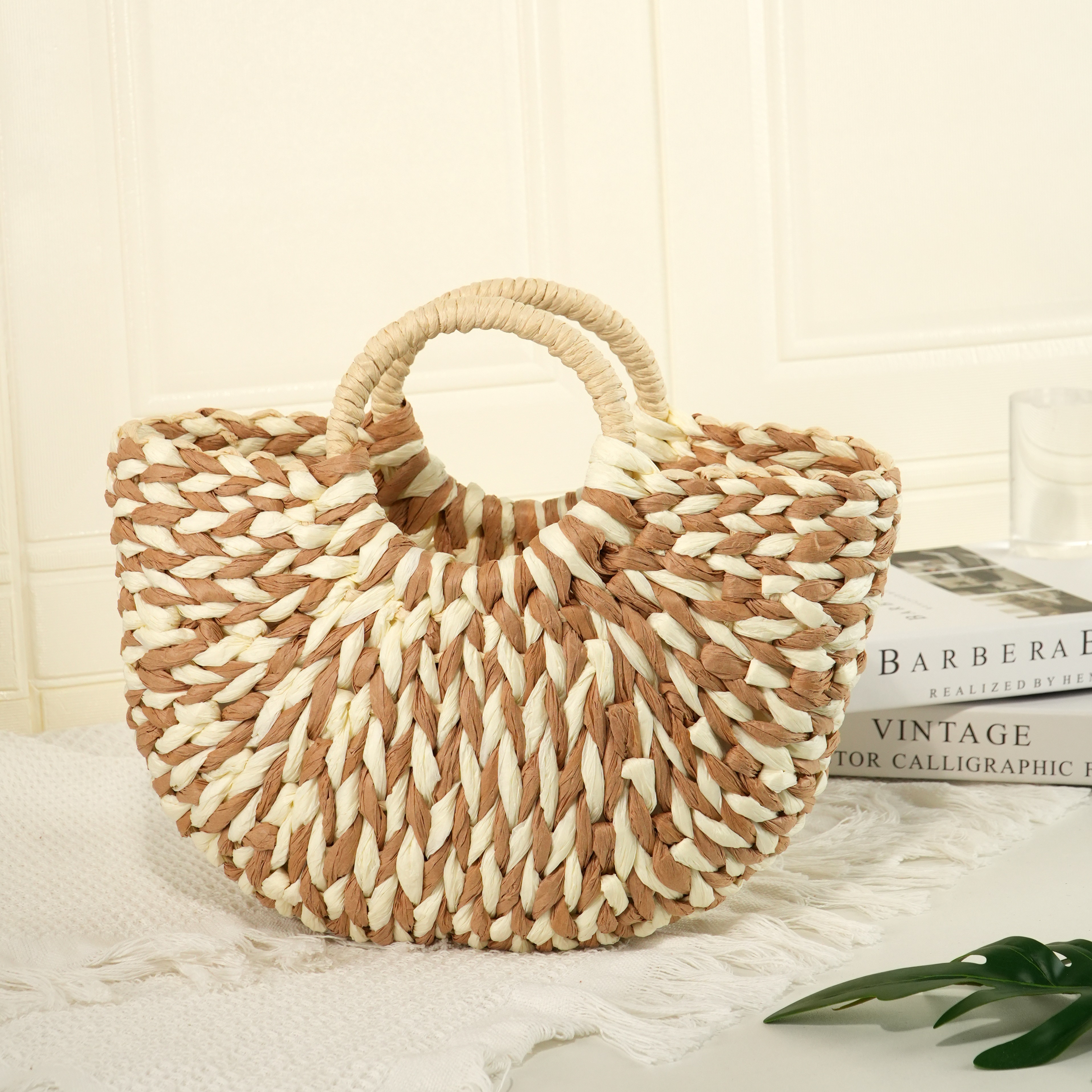 Large wicker beach bag best sale