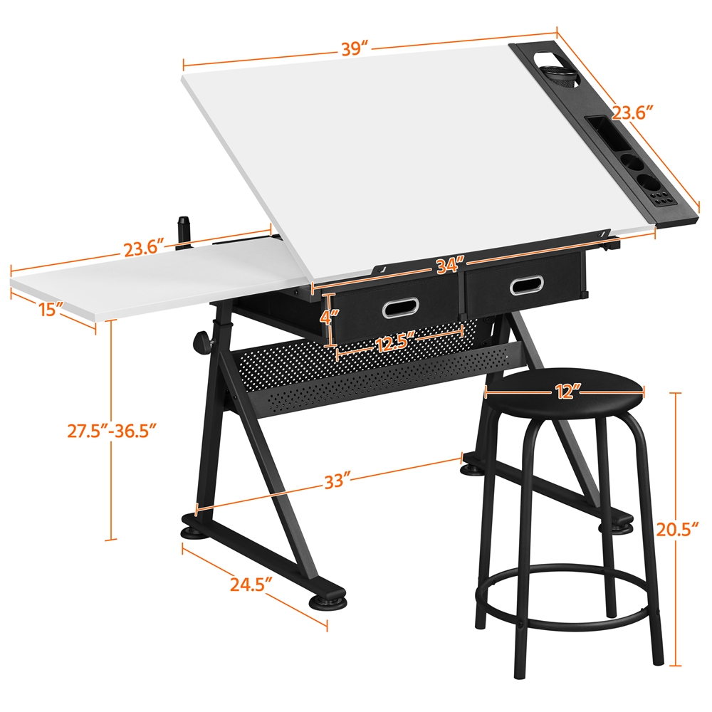 Height Adjustable Drafting Drawing Table Artist - Temu