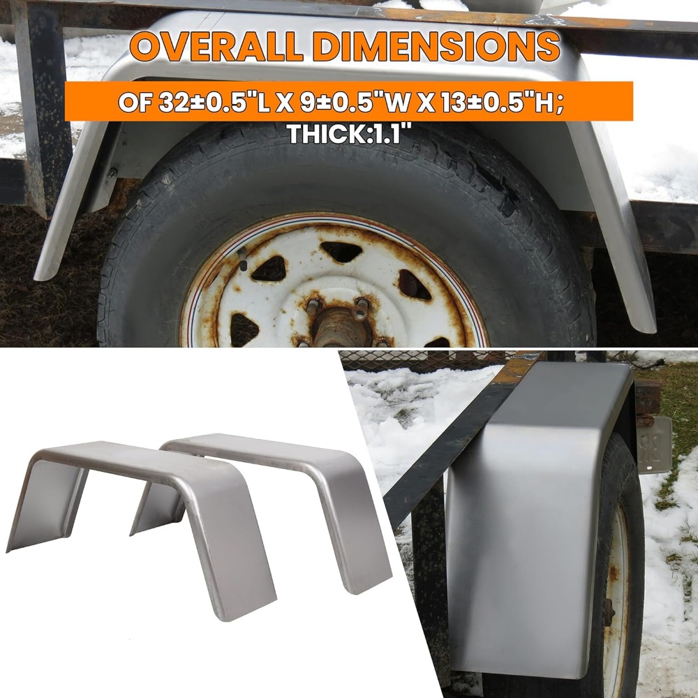 

Square Trailer Fenders For 14"-16" Wheels 1 Pair