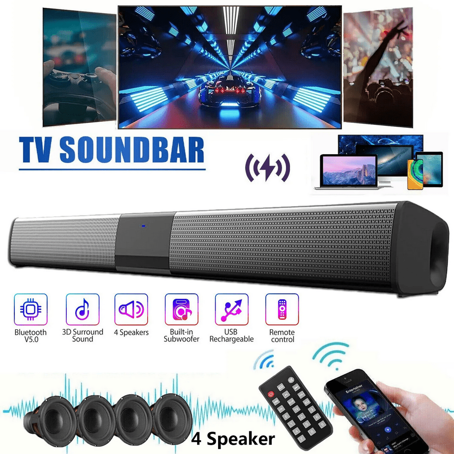 

Separable Home Theater , Soundbar With 4pcs 5w Magnetic Speakers And 1pc , Supports Wireless, Aux Connection For Pc/gaming/projectors, Tws, Black