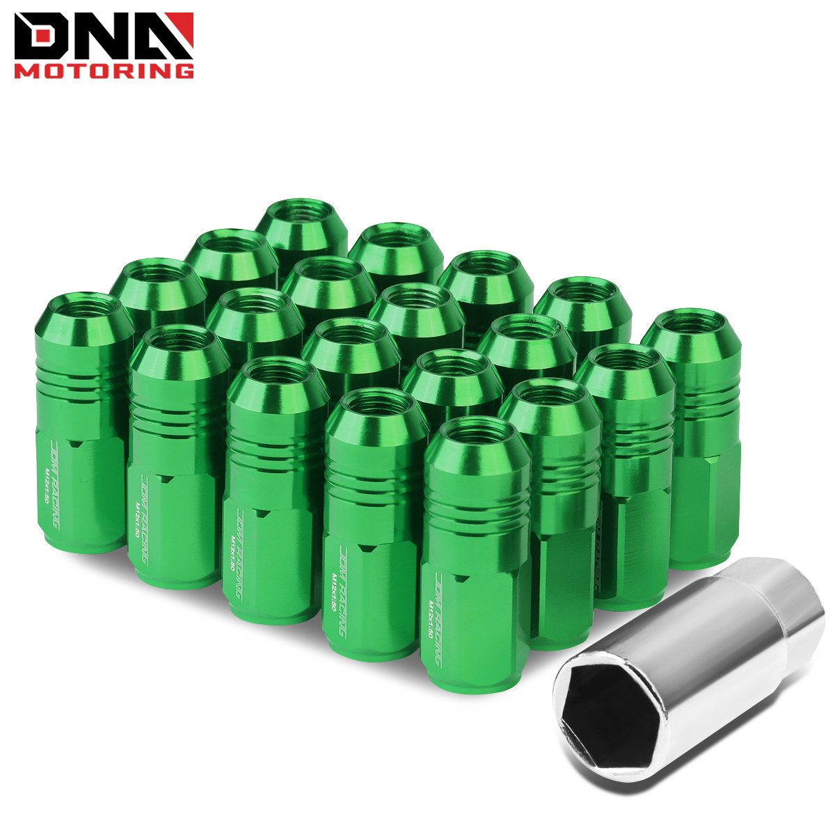 

Jdm Closed-end Aluminum 20 Lug Nuts Set Adapter M12x1.5 20mm Od/50mm Tall