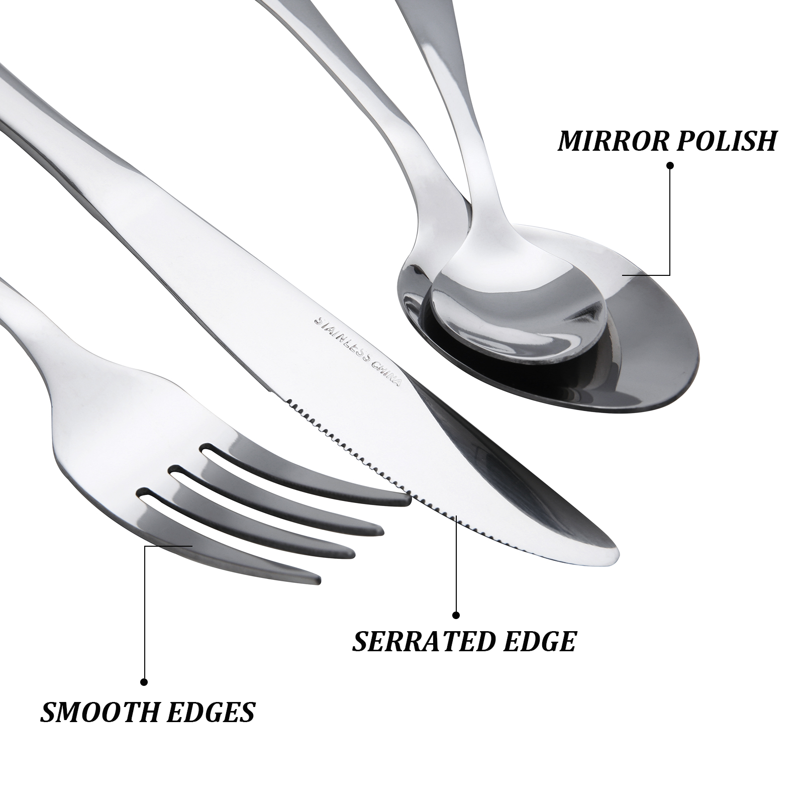 24pcs silverware set stainless steel flatware set service for 6 includes knife fork spoon cutlery set dishwasher safe perfect for holidays special occasions family party details 0