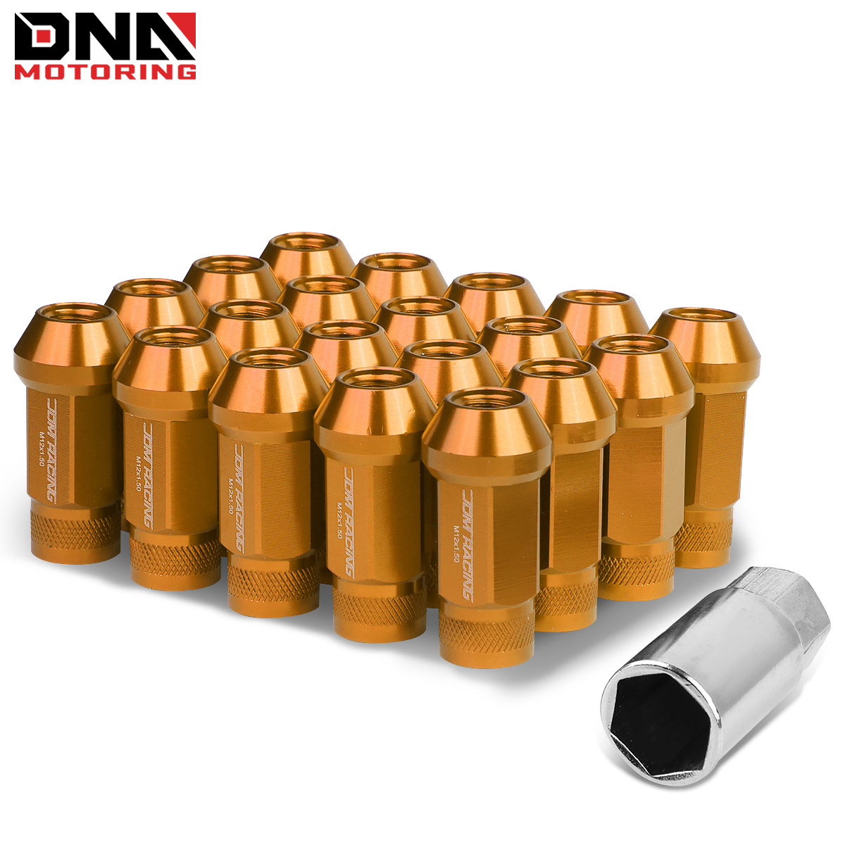 TEMU Jdm Open-end Aluminum 20 Lug Nuts Set Adapter M12x1.5 25mm Od/50mm Tall