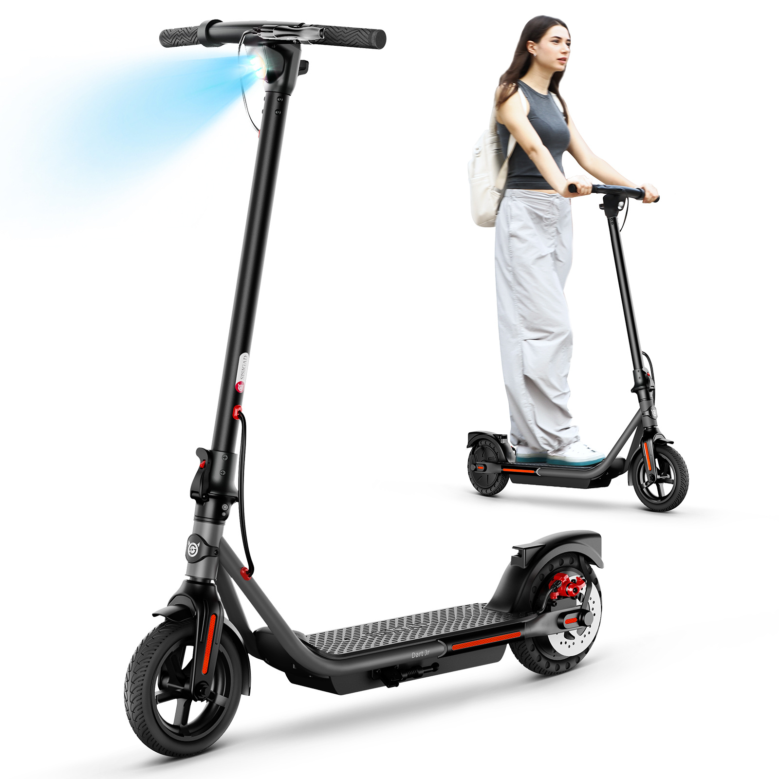

300w Folding Electric Scooter With 8.5" Solid Tires, Electric Scooter With 15 Miles Long Range, 15mph Speed Foldable Commuting For Adults