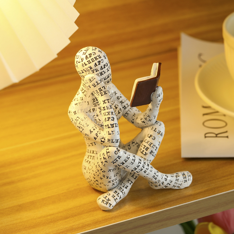 Home Resin Ornament Elegant Reading Resin Statue Indoor Office Sculptures Home Decor_voghion.com