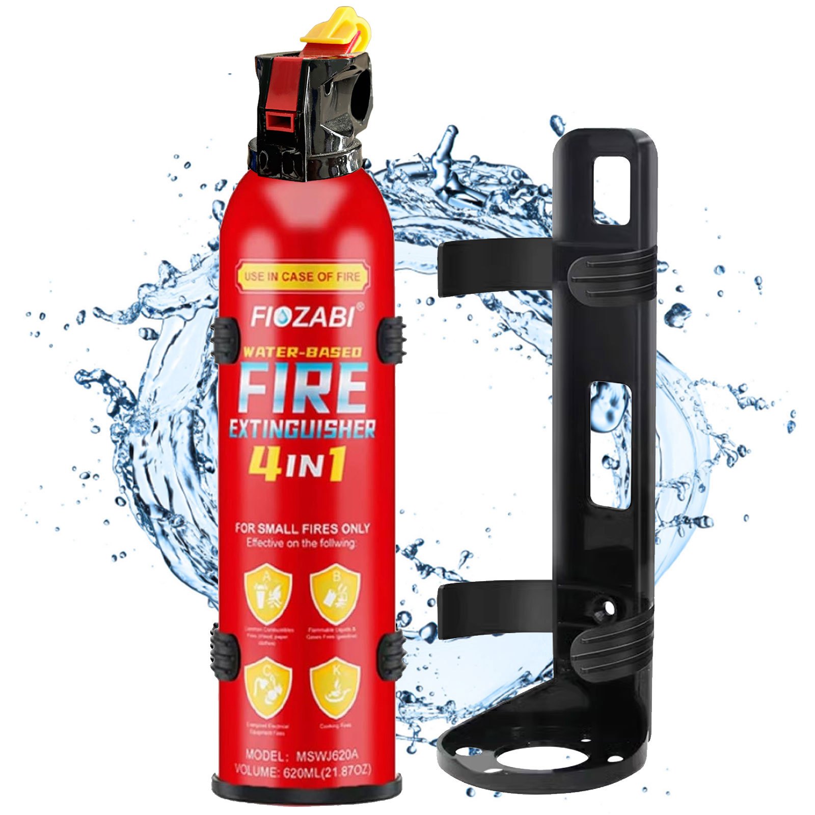 

1pc/2pcs/4pcs Portable Fire Extinguisher With Mount 4-in-1 Fire Extinguishers For The House Portable Car Fire Extinguisher Water-based 620ml