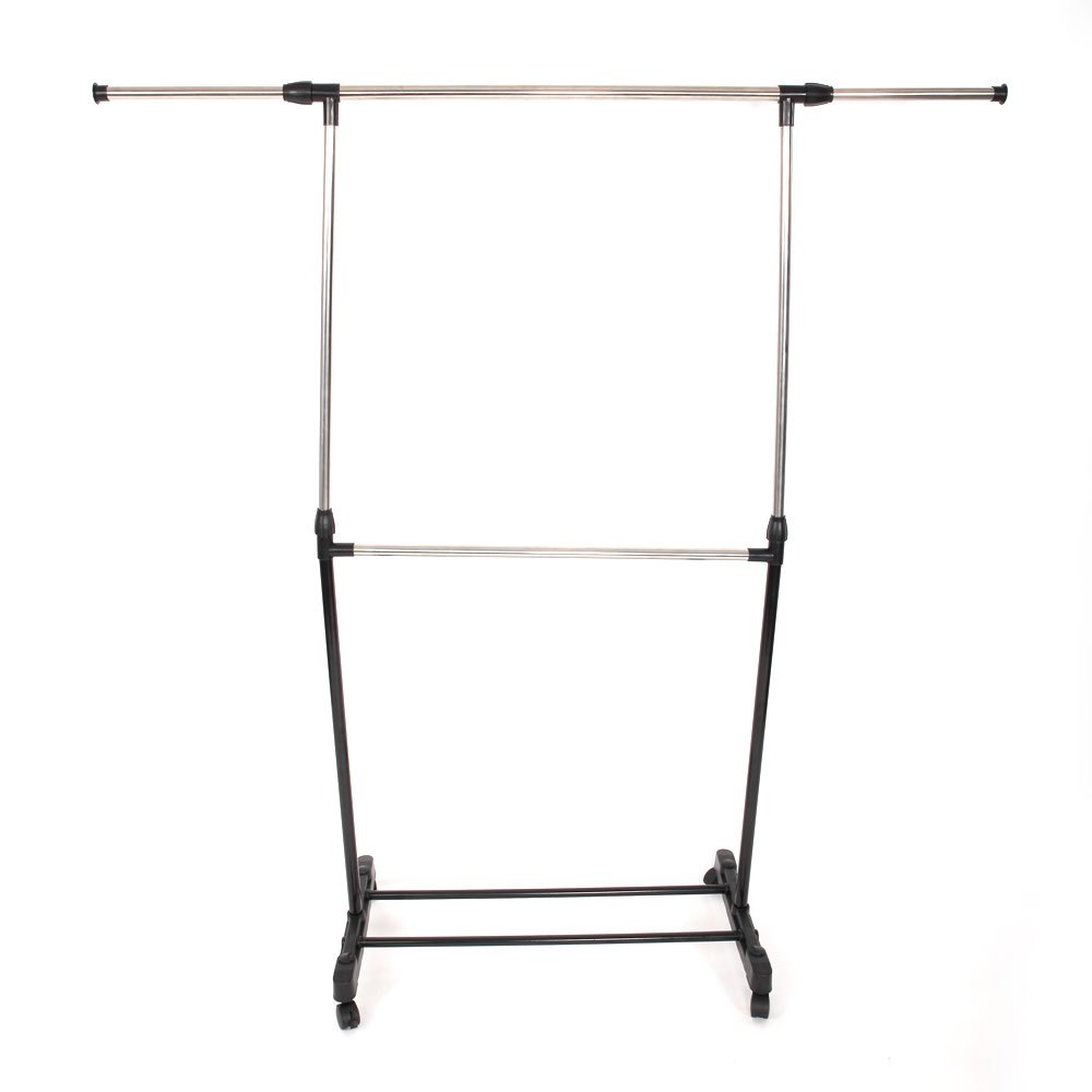 

Single-bar Horizontal-stretching Stand Clothes Rack Black