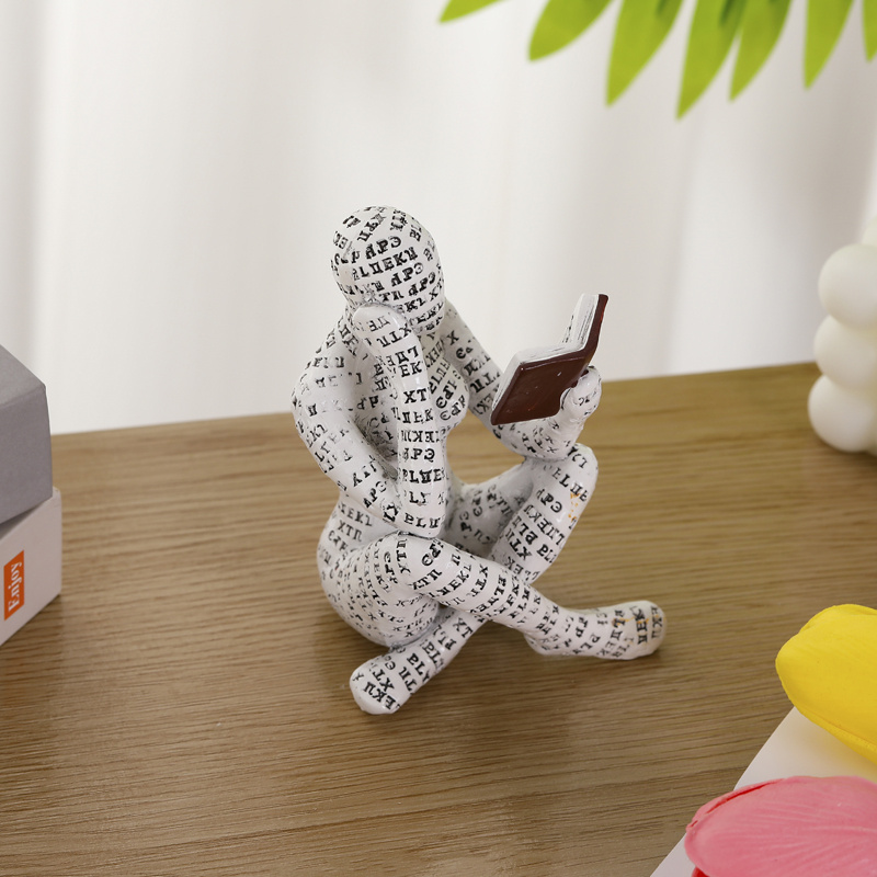 Home Resin Ornament Elegant Reading Resin Statue Indoor Office Sculptures Home Decor_voghion.com