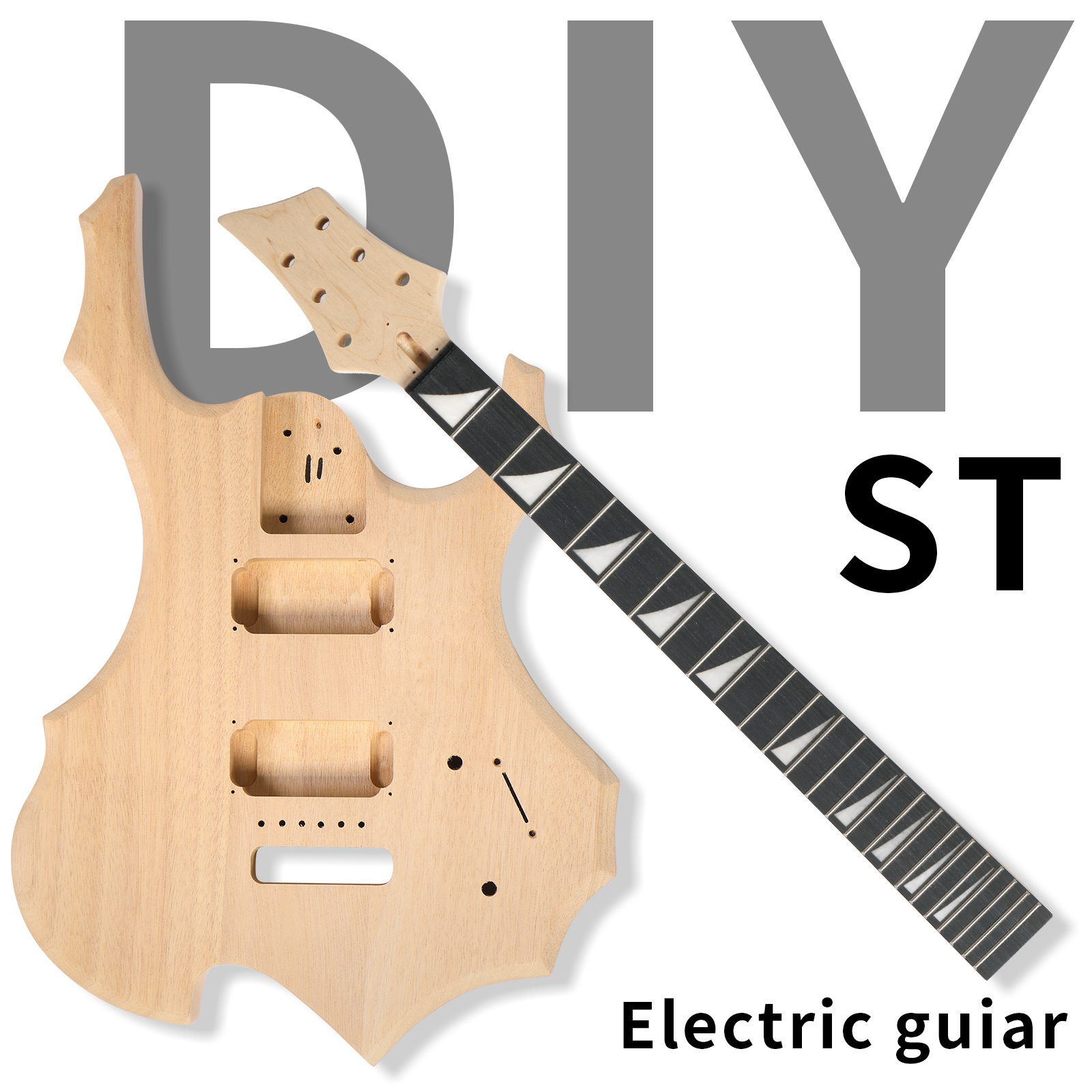 

Diy 6 String Electric Guitar Kits With Mahogany Body, Maple Neck And Accessories Tl Style/flame Shaped Style/st Style