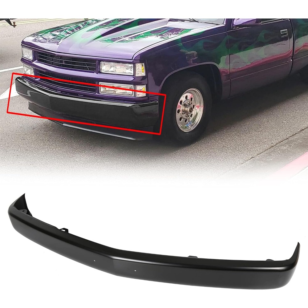 

Front Bumper Compatible With 1988-2000 Silverado Gmc Sierra C1500 C2500 C3500 K1500 K3500 Blazer Replace For Gm1002168 Wlicense Plate Hole