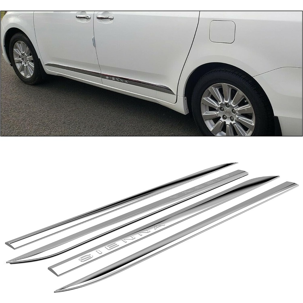 

4 Pcs Chrome Outside Door Body Side Molding Trim Wtape Compatible With 2011-2020 Minivans