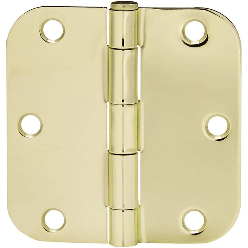 

18-pack Rounded 3.5 Inch X 3.5 Inch Door Hinges Polished Brass Door Mount