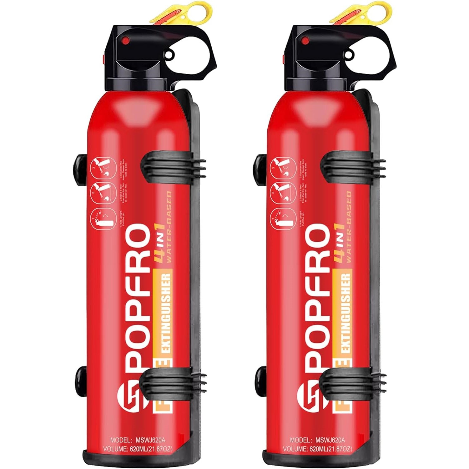 

2pcs/4pcs Portable Fire Extinguisher 4-in-1 Small Fire Extinguisher For Home, Garage, Kitchen, Car For Electric, Textile And Grease Fires Easy Clean Wall Mount Include