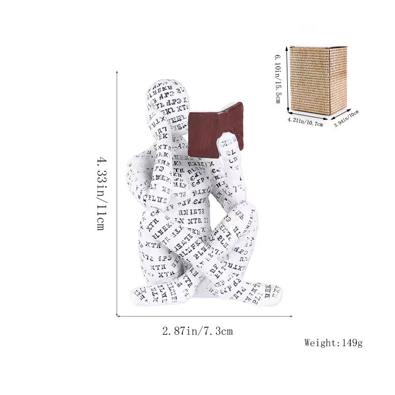 Home Resin Ornament Elegant Reading Resin Statue Indoor Office Sculptures Home Decor_voghion.com