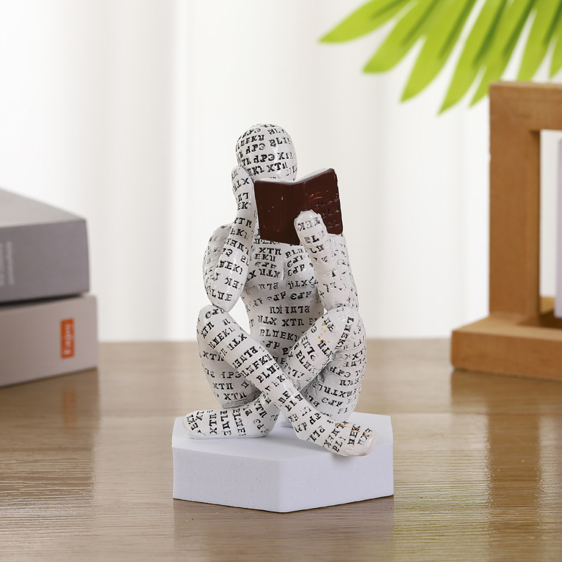 Home Resin Ornament Elegant Reading Resin Statue Indoor Office Sculptures Home Decor_voghion.com