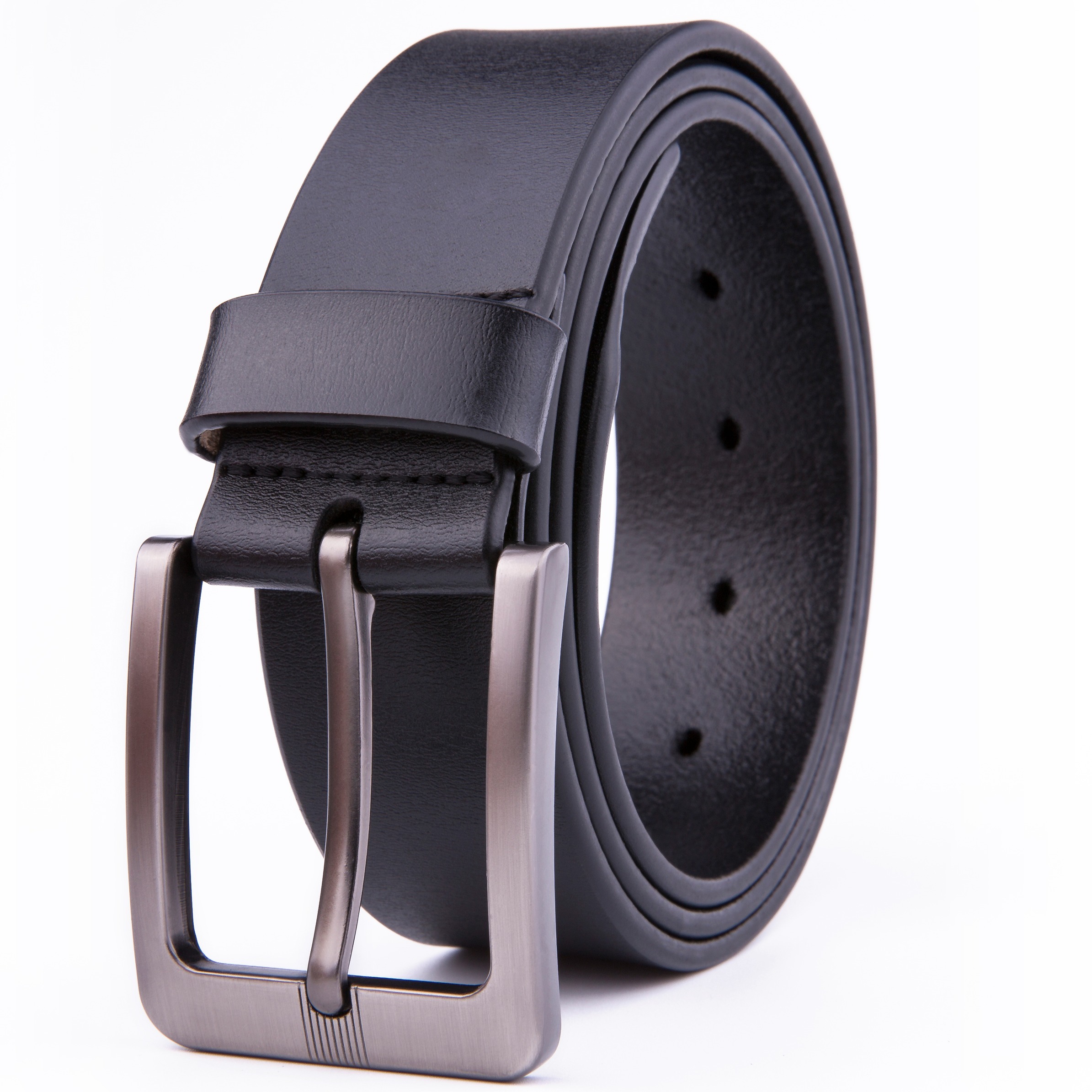 

Genuine Leather Dress Belt For Men - Mens Belts For Suits, Jeans, Uniform With Single Prong Buckle - Designed In The Usa