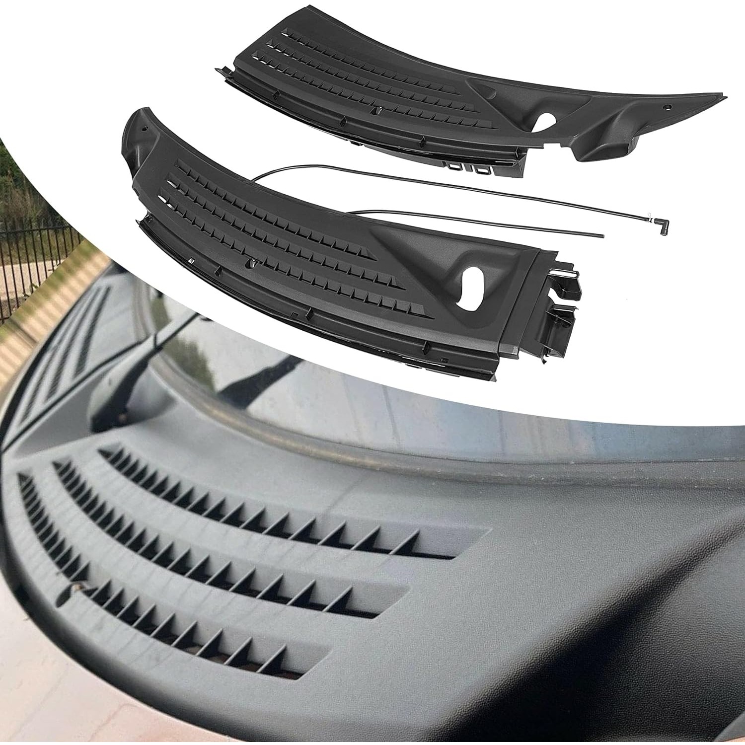 

Front Cowl Panel Grille Vents & Windshield Wiper Set With Seals For 2009- Replaces Bl3z15022a68a & Bl3z15022a69a Passenger & Driver Side