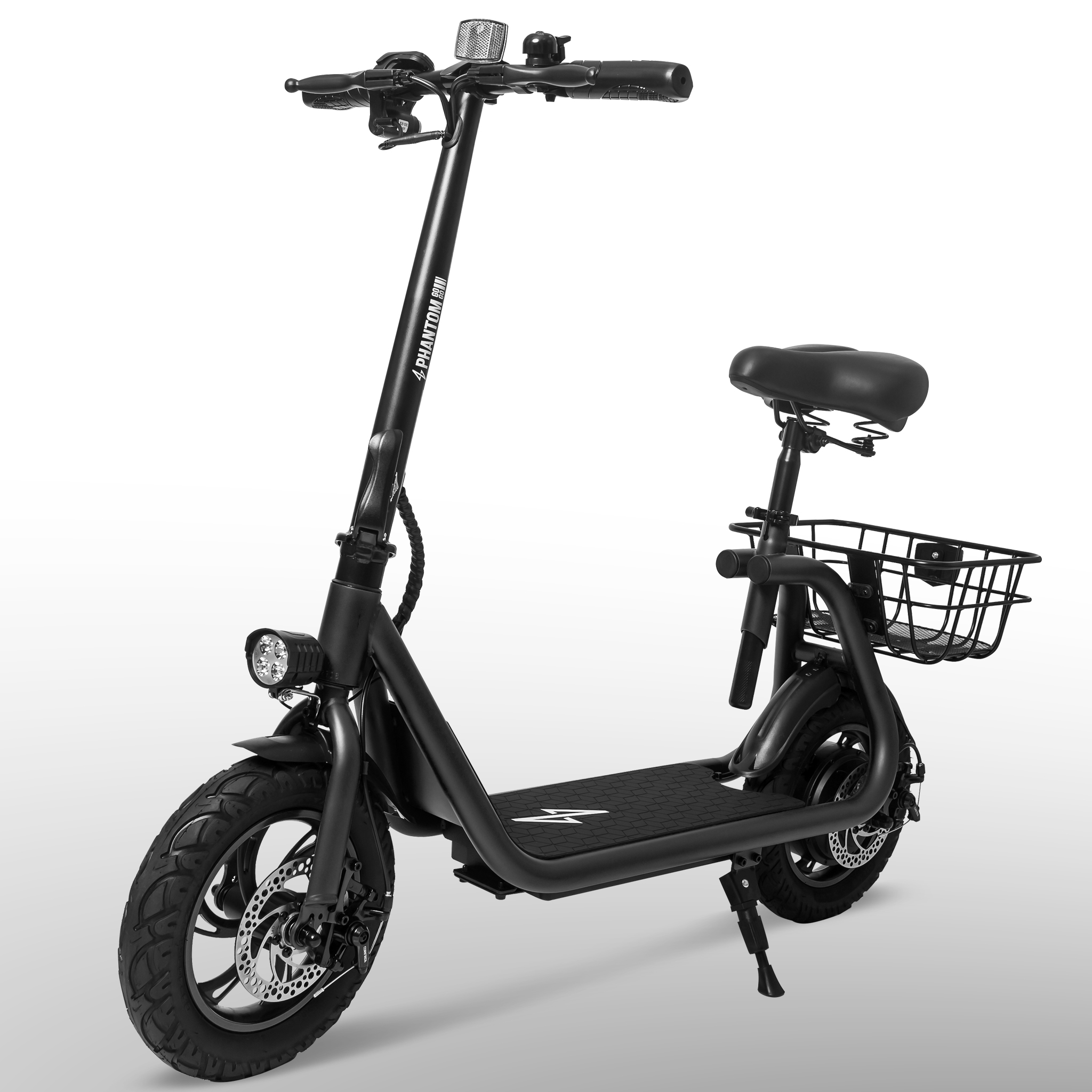 

Phantomgogo R1 Electric Scooter For Adults Foldable Scooter With Seat & Carry Basket With 450-watt Motor 15mph 265lbs Max Load