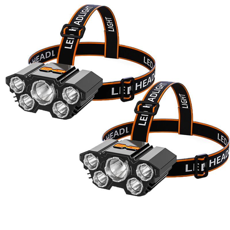 

Rechargeable Headlamp Flashlights, 5 Led High Lumen Bright Headlamp, Waterproof Usb , Head Lamp, 4 Lighting Modes For Outdoor Running Hunting Hiking Camping Gear