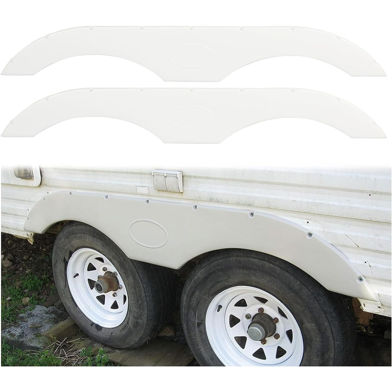 

Replacement Rv Fender Skirt For Tandem Trailers, Rvs, Campers, And Trailers - White