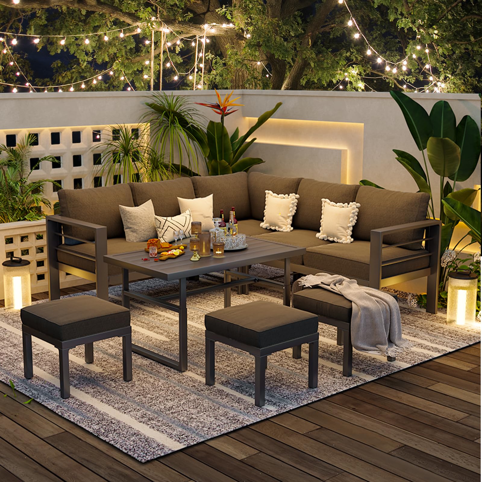 Aluminum Patio Furniture Set Modern Metal Outdoor Patio Furniture