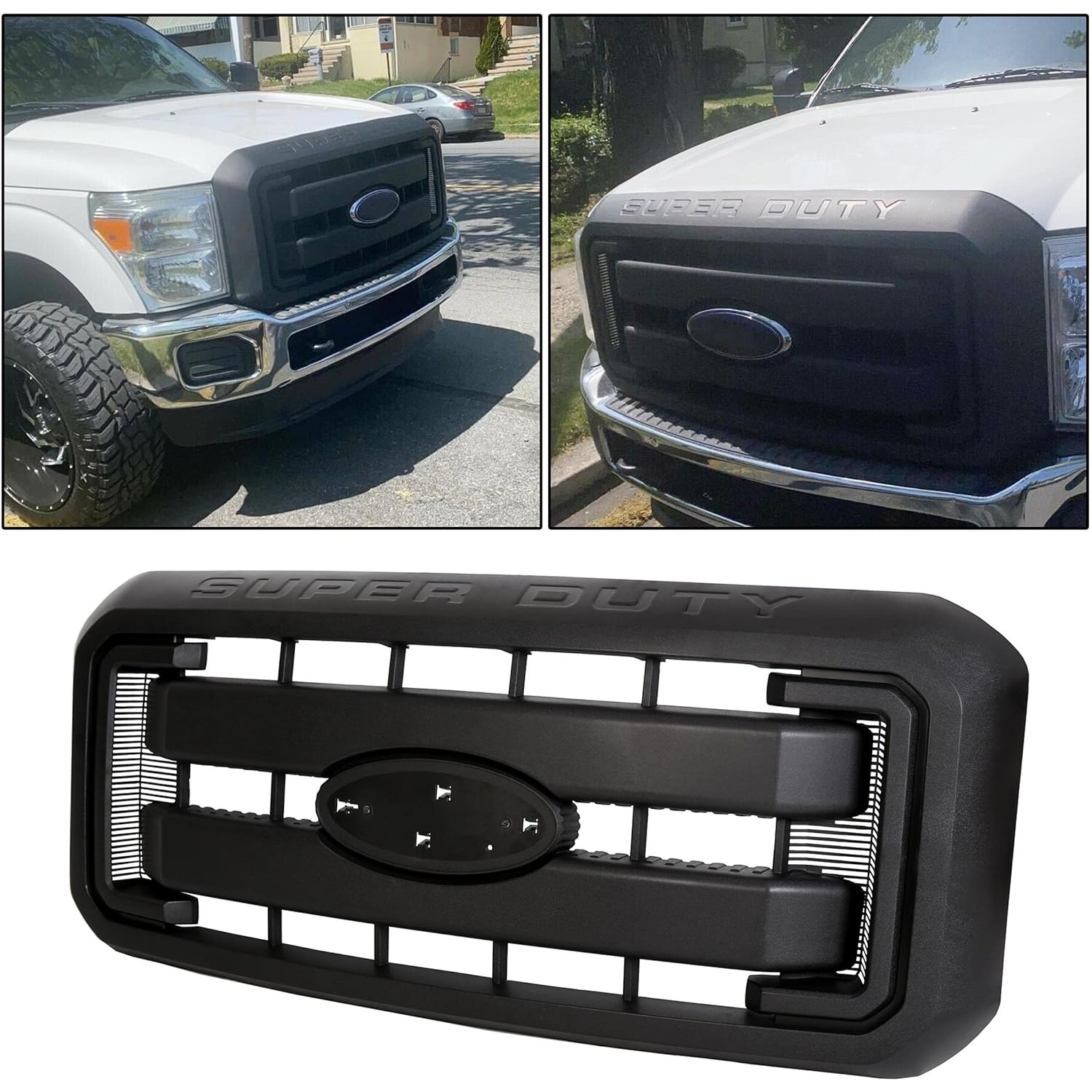 

Black Front Radiator Grill Hood Grille For 2011- F250 F350 F450 F550 Super Duty Replaces Bc3z8200aa, Bc3z8200g, Bc3z-8200-g Without Center Emblem