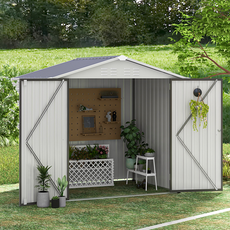 

6' X 4' Metal Outdoor Galvanized Steel Tools Storage Building Shed For Backyard, Garden Tool Metal Shed For Patio Garage Yard