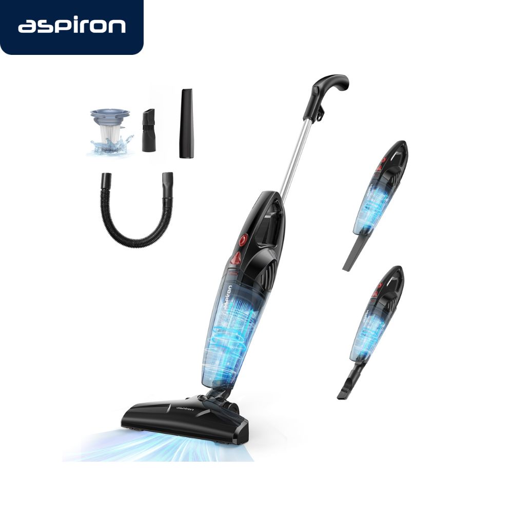 

Aspiron Corded Stick Vacuum Cleaner, With 20kpa Powerful Suction, Crevice Tool, Filter, 5-in-1 Handheld Lightweight Bagless Vacuum Cleaner For Home, Carpet And Floor, 32ft