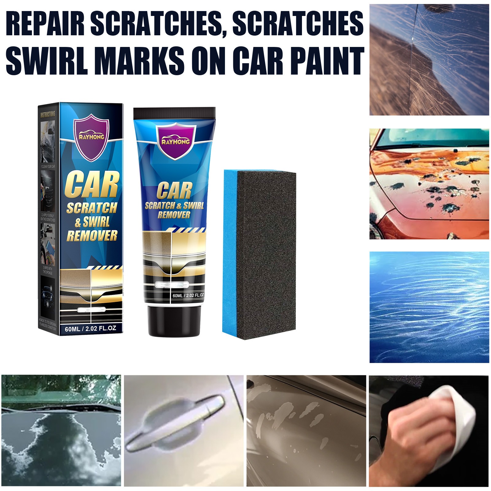 

2.02fl. Oz Car Scratch Repair Cream Car Maintenance Refurbishment Paint Scratches Scratching Polishing Repair Cream