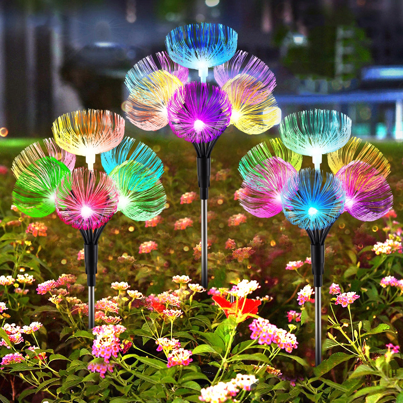 

- 2024 Upgraded Brighter Solar Lights Outdoor Decorative With 6 Jellyfish Lights - 29 Inch Tall 7 Color Changing Colorful Solar Outdoor Lights For Yard Patio Outdoor Garden Decor