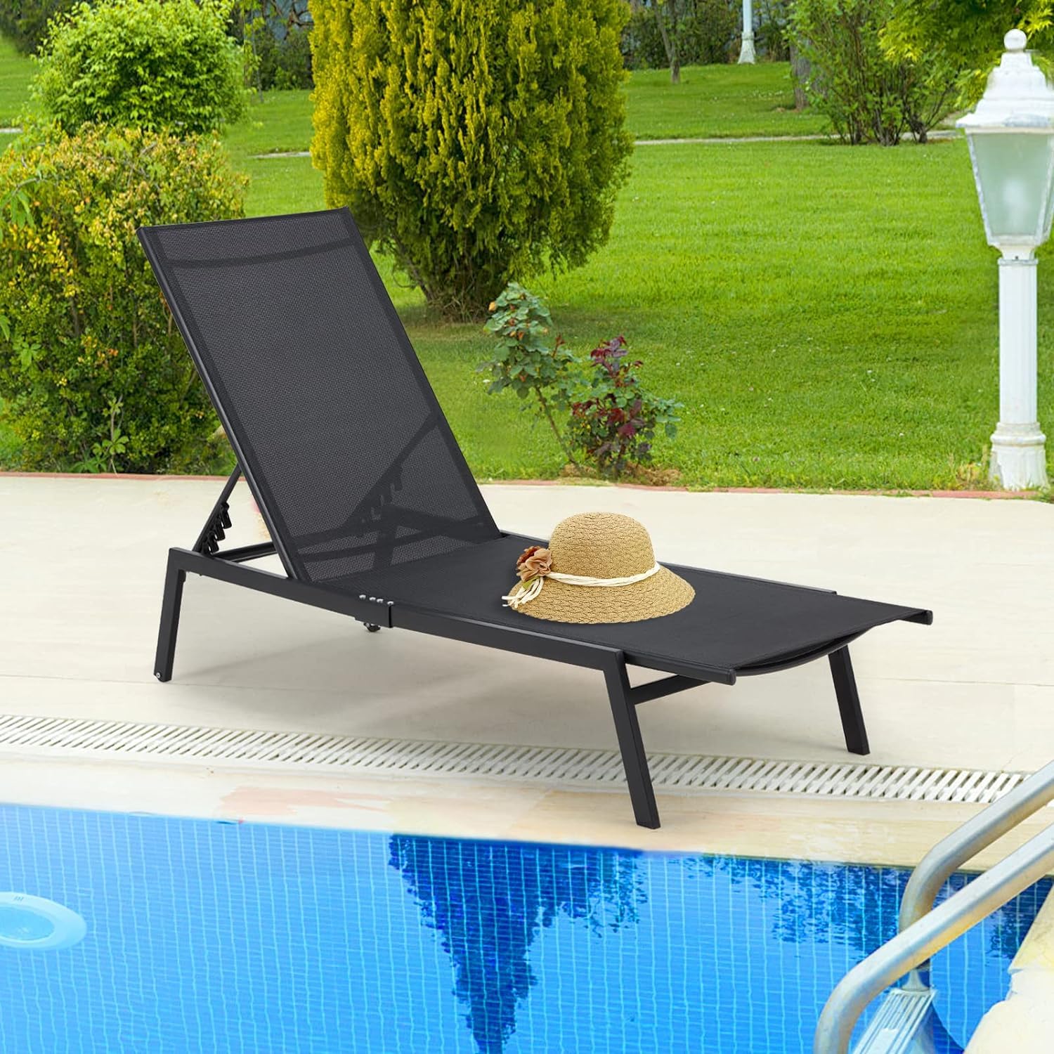 Patio Lounge Chairs For Outside Aluminum Adjustable Outdoor Chaise ...