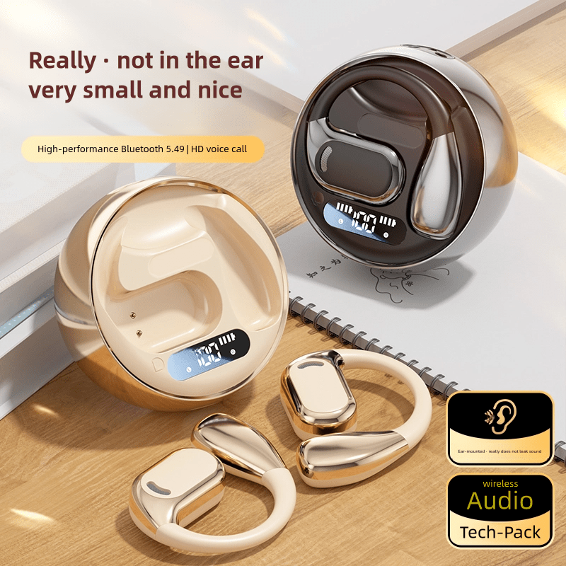 

True Wireless Earphones Open Air Conduction Earbuds Small Round Cake Design Sports Music Ows Headphones High Quality Headset Hifi Sound