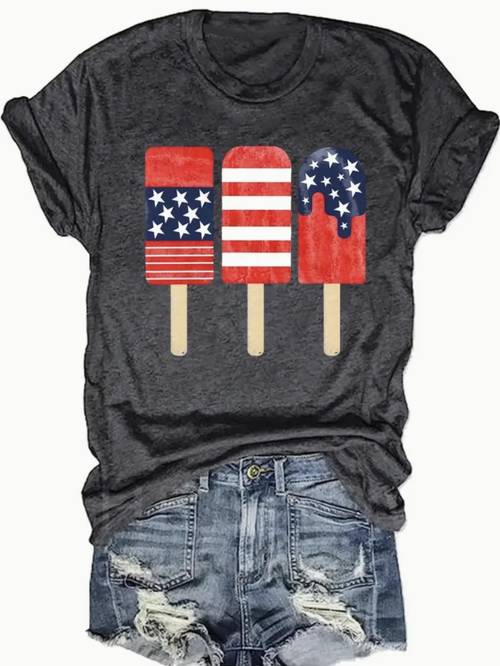 us flag on womens chic letter print tee comfy casual short sleeve crew neck t shirt for everyday wear stylish layering