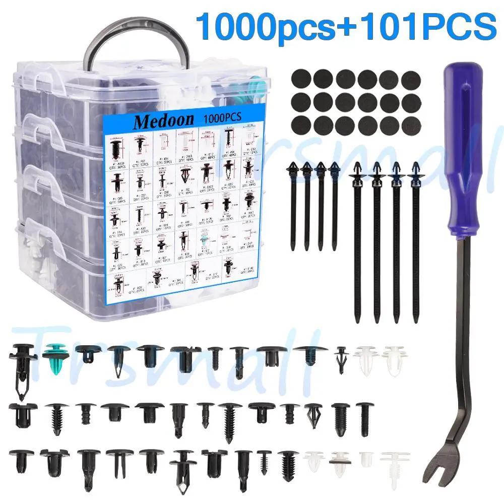 

1101pcs Car Retainer Clips Auto Plastic Fasteners Kit Push Trim Pin Rivet Bumper