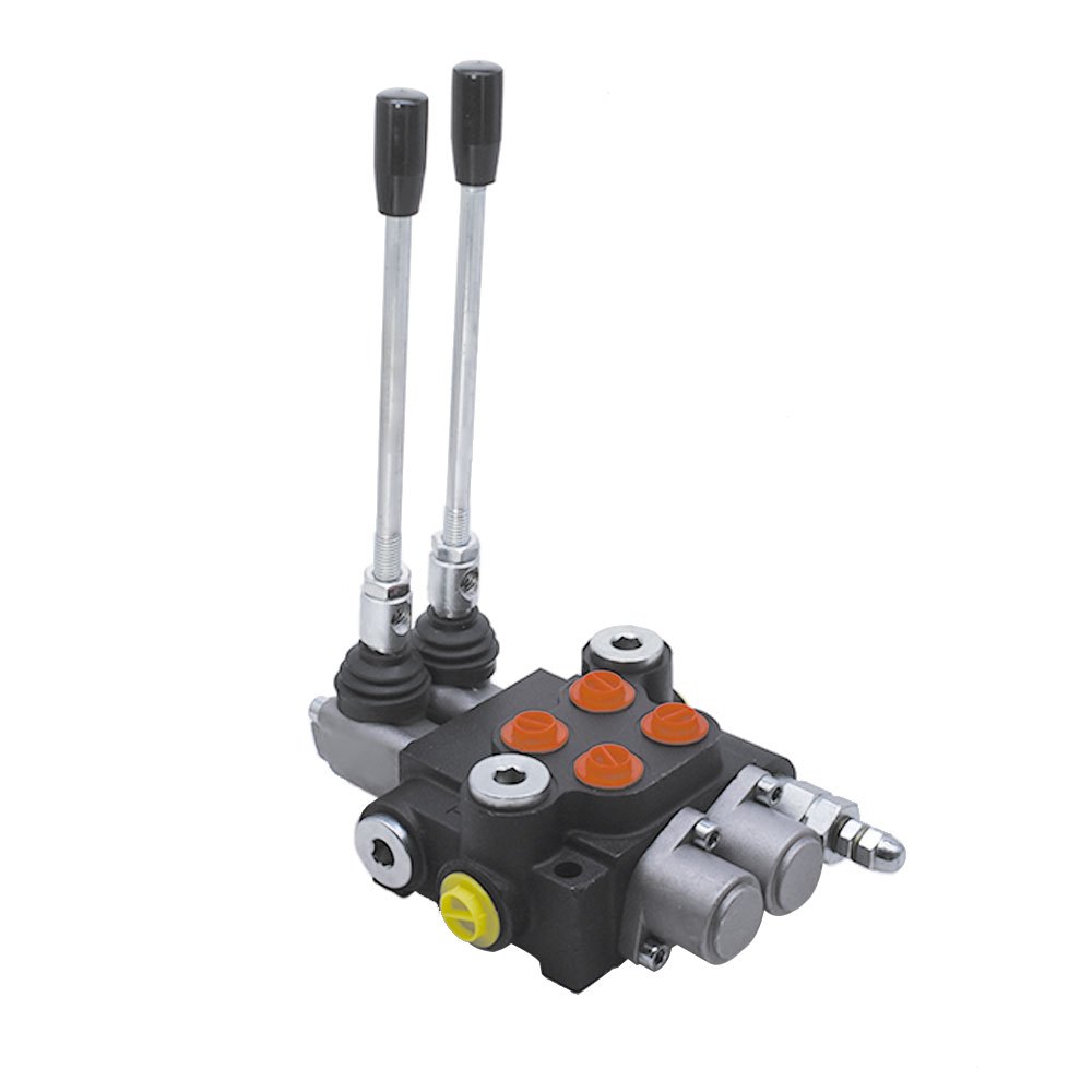 

2 Spool 13 Gpm Hydraulic Directional Control Valve, 3600 Psi Sae Ports Double Acting Hydraulic Valve With Joystick