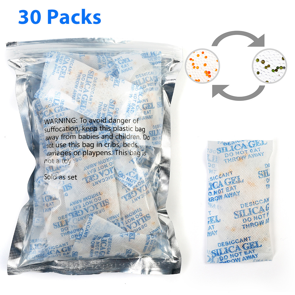 

Lotfancy 30 Packets Silica Gel Packets Desiccants Silica Packs Moisture Absorbers Drying Bags