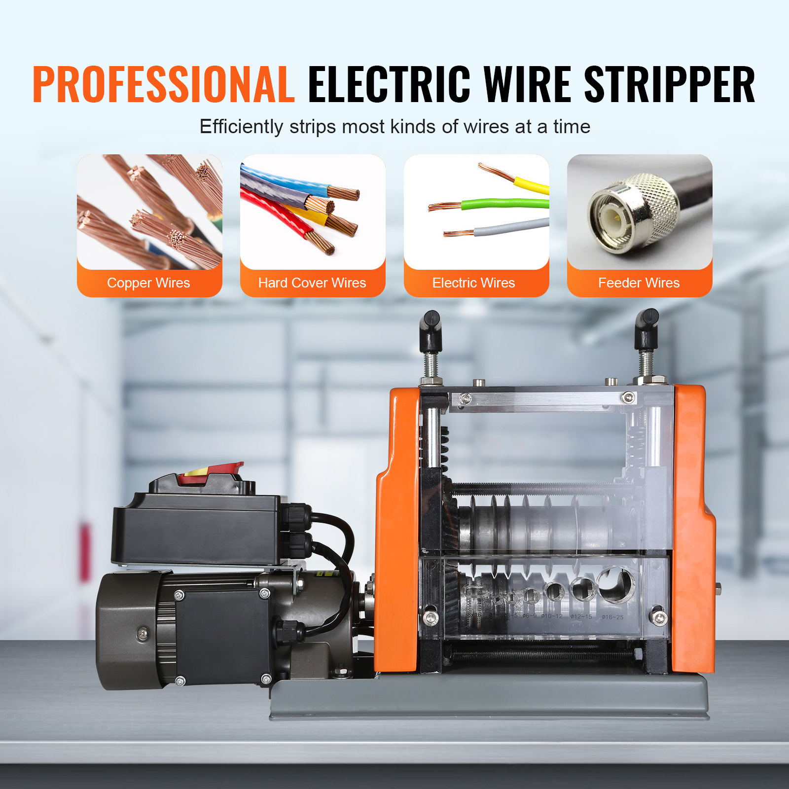 

Vevor Electric Wire Stripping Machine, 0.06''-'' Automatic Wire Stripper Machine, 60 W, Wire Stripper With Stripping Depth Reference, & 1 Flat Channels Electric Wire Stripper