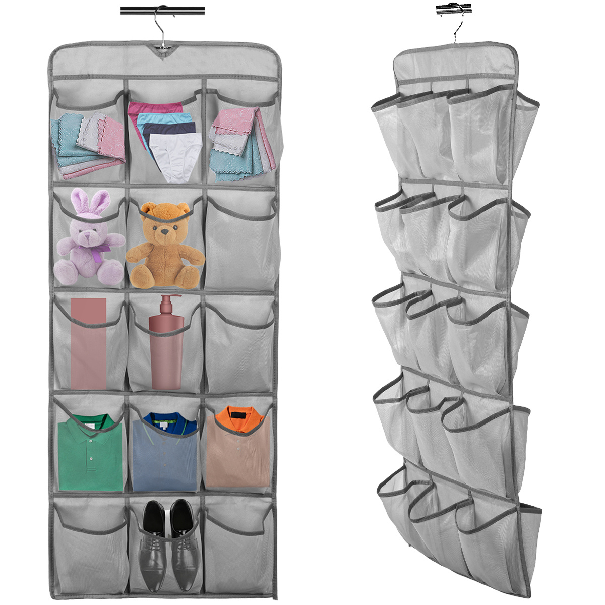 

Hanging Shoe Organizer 30 Large Pockets Double-side Hanging Closet Storage Shelves With Rotating Hanger Space Saving Hanging Shoe Storage Bag Portable Shoe Storage Rack Holder For Bedroom Laundry Room